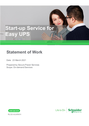 Start-up Service for Easy UPS