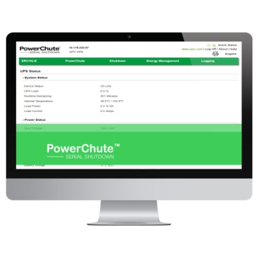PowerChute Serial Shutdown Schneider Electric Software de gestión de UPS, apagado progresivo y gestión de energía para ordenadores y servidores mediante conexiones serie o USB dedicadas.