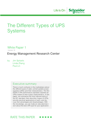 The different types of UPS systems