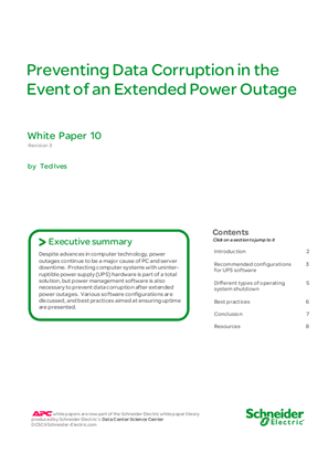 Preventing Data Corruption in the Event of an Extended Power Outage