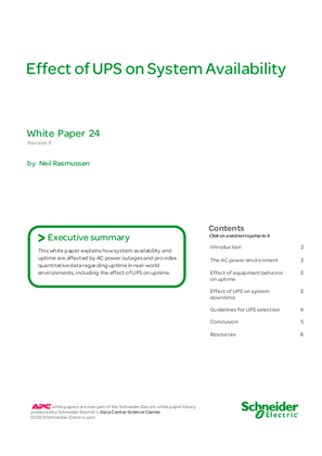 Effect of UPS on System Availability