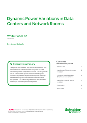 Dynamic Power Variations in Data Centers and Network Rooms