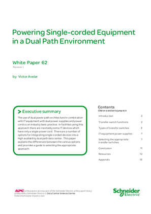 Powering Single-Corded Equipment in a Dual Path Environment