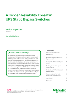 A Hidden Reliability Threat in UPS Static Bypass Switches