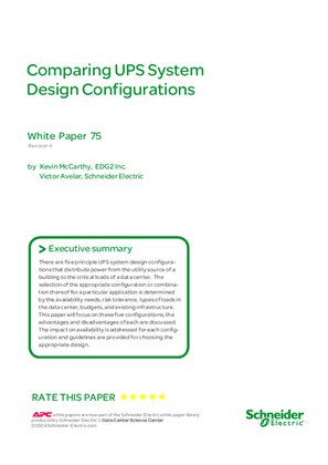 Comparing UPS System Design Configurations