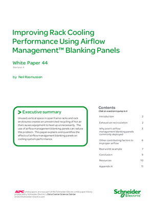 Improving Rack Cooling Performance Using Airflow Management Blanking Panels