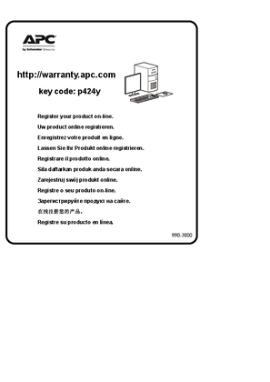 Smart-UPS Warranty Registration Card - International