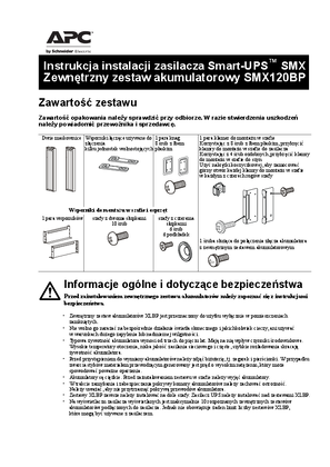 Installation Smart-UPS External Battery Pack SMX120BP