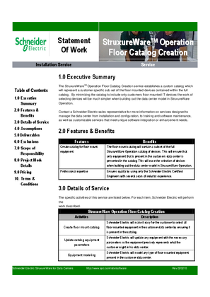 StruxureWare Operation Floor Catalog Creation