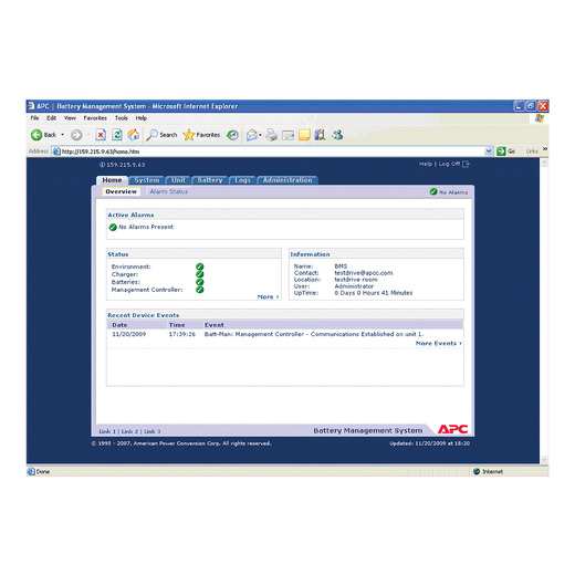 APC Battery Management System