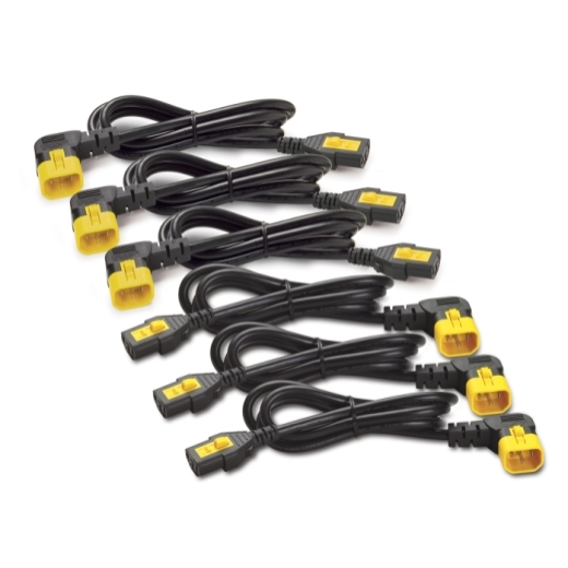 Power Cord Kit (6 ea), Locking, C13 to C14 (90 Degree), 1.8m Front Left