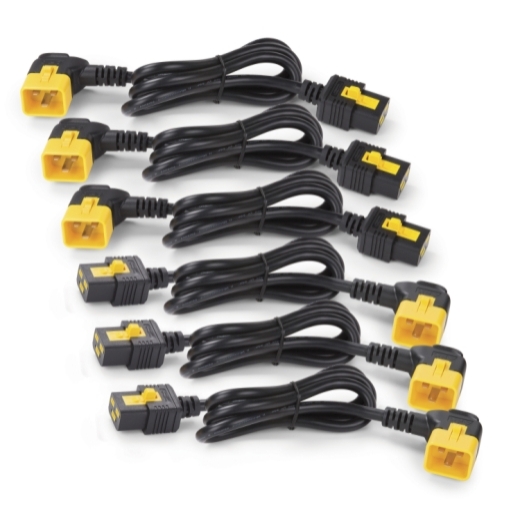 Power Cord Kit (6 ea), Locking, C19 to C20 (90 Degree), 1.8m Front Left
