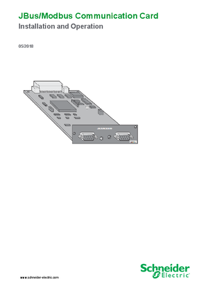 66061 MGE Modbus/Jbus Communication Card User Manual and Installation Guide