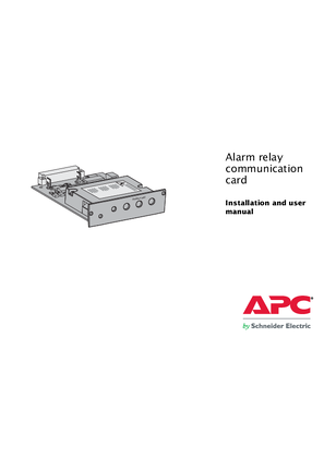MGE Alarm Relay Communication Card User Manual and Installation Guide