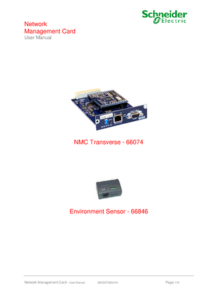 66074 MGE Network Management Card Transverse User Manual