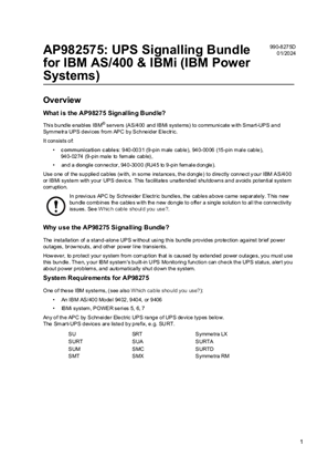 UPS Signalling Bundle for IBM AS/400 & IBMi (IBM Power Systems)