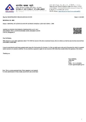 Indian BIS certificate for UPS