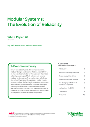 Modular Systems: The Evolution of Reliability