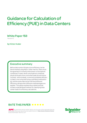 Guidance for Calculation of Efficiency (PUE) in Data Centers