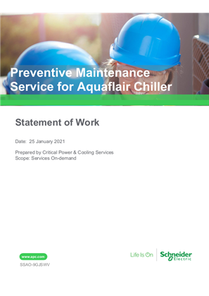 Preventive Maintenance Service for Aquaflair Chiller
