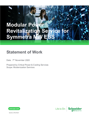Modular Power Revitalization Service for Symmetra MW External Bypass Switch