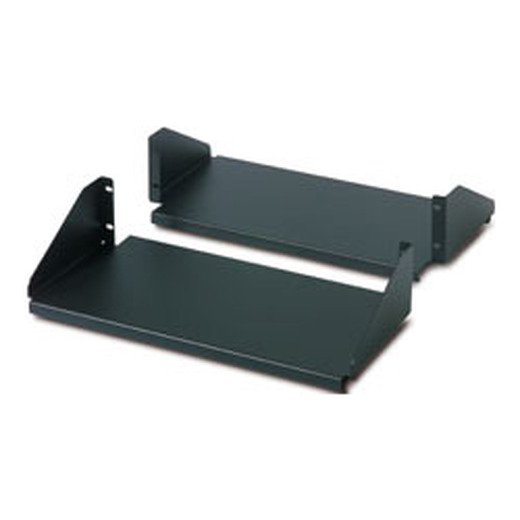 Double Sided Fixed Shelf for 2-Post Rack 250 lbs Black