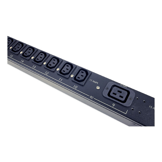 Stojanová PDU, spínaná, nula U, 12,5 kW, 208 V, (21) C13 a (3) C19; 1m (3') přívodní kabel