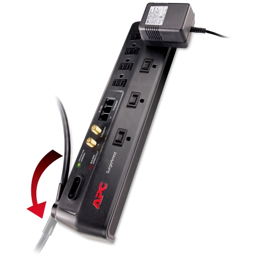 APC Home Office SurgeArrest 8 Outlet with Phone (Splitter) and Coax Protection, 120V