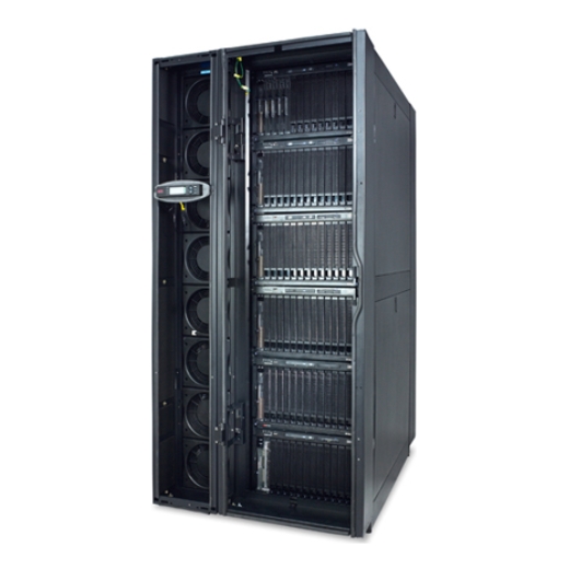 InRow SC System 2 InRow SC units, 1 NetShelter SX Rack 600mm, and Rear Containment