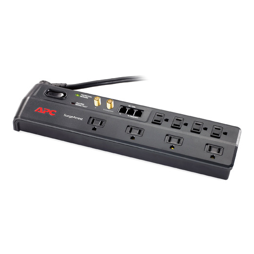 APC Home Office SurgeArrest 8 Outlet with Phone (Splitter) and Coax Protection, 120V