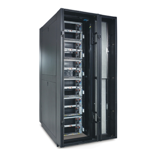 InRow SC System 2 InRow SC units, 1 NetShelter SX Rack 600mm, and Rear Containment