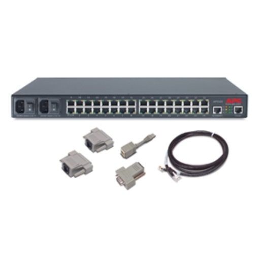 APC 32-Port Console Port Server and Serial Adapter Bundle Front Left