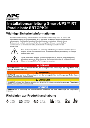 Installation Guide Smart-UPS™ RT Parallel kit SRTGPK01