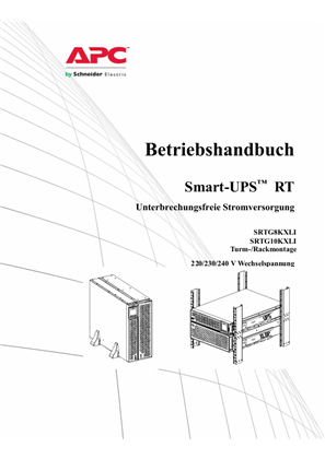 Operation Manual Smart-UPS™ RT Uninterruptible Power Supply