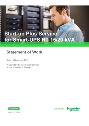 Start-up Plus Service for Smart-UPS RT 15/20 kVA
