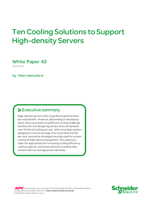 Ten Cooling Solutions to Support High-density Server Deployment