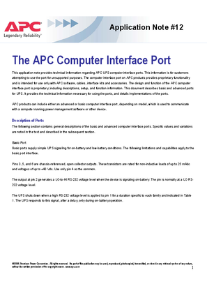 The APC Computer Interface Port