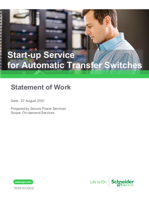 Start-up Service  for Automatic Transfer Switches