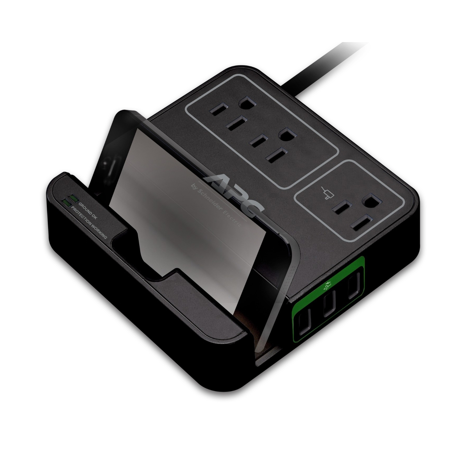 APC Essential SurgeArrest, 3 Outlets, 3 USB Charging Ports, 120V, Black ...