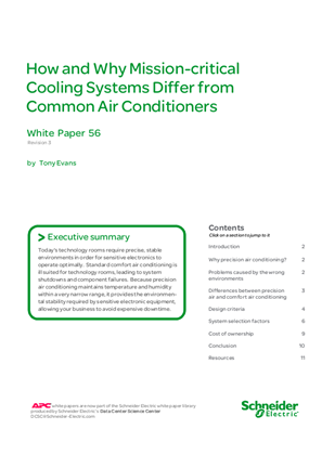 How and Why Mission-Critical Cooling Systems Differ From Common Air Conditioners