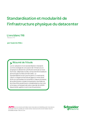 Standardisation et modularité de linfrastructure physique du datacenter