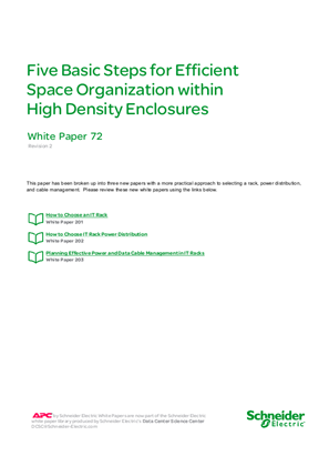 Five Basic Steps for Efficient Space Organization within High Density Enclosures