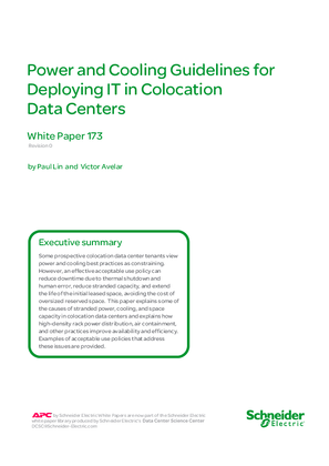 Power and Cooling Guidelines for Deploying IT in Colocation Data Centers