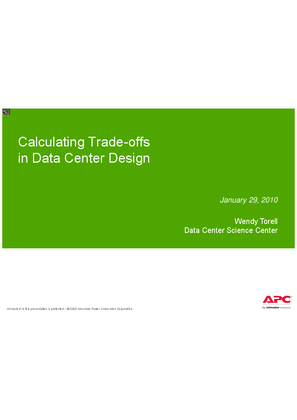 Calculating Trade-offs in Data Center Design - Data Center Dynamics 1/29/2010