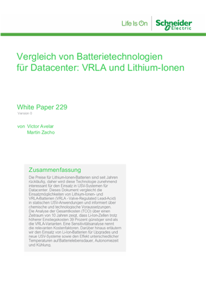 Vergleich von Batterietechnologien für Datacenter: VRLA und Lithium-Ionen