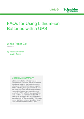FAQs for Using Lithium-ion Batteries with a UPS