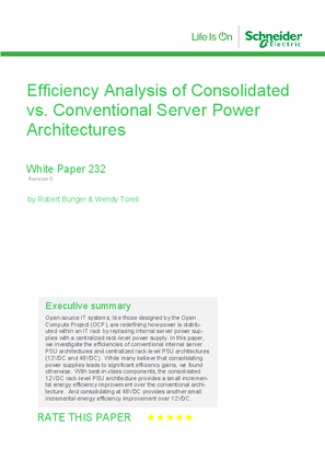 Efficiency Analysis of Consolidated vs. Conventional Server Power Architectures