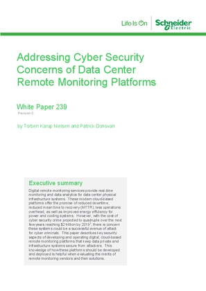 Addressing Cyber Security Concerns of Data Center Remote Monitoring Platforms