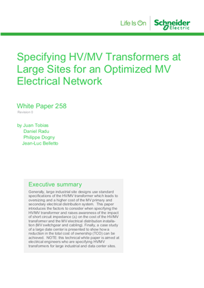 Specifying HV/MV Transformers at Large Sites for an Optimized MV Electrical Network