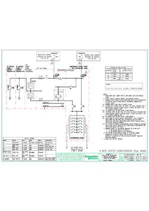 SY250K250TH2C1-4W-SD - 250kVA/kW 415V Dual mains Top feed, System One Line Diagram